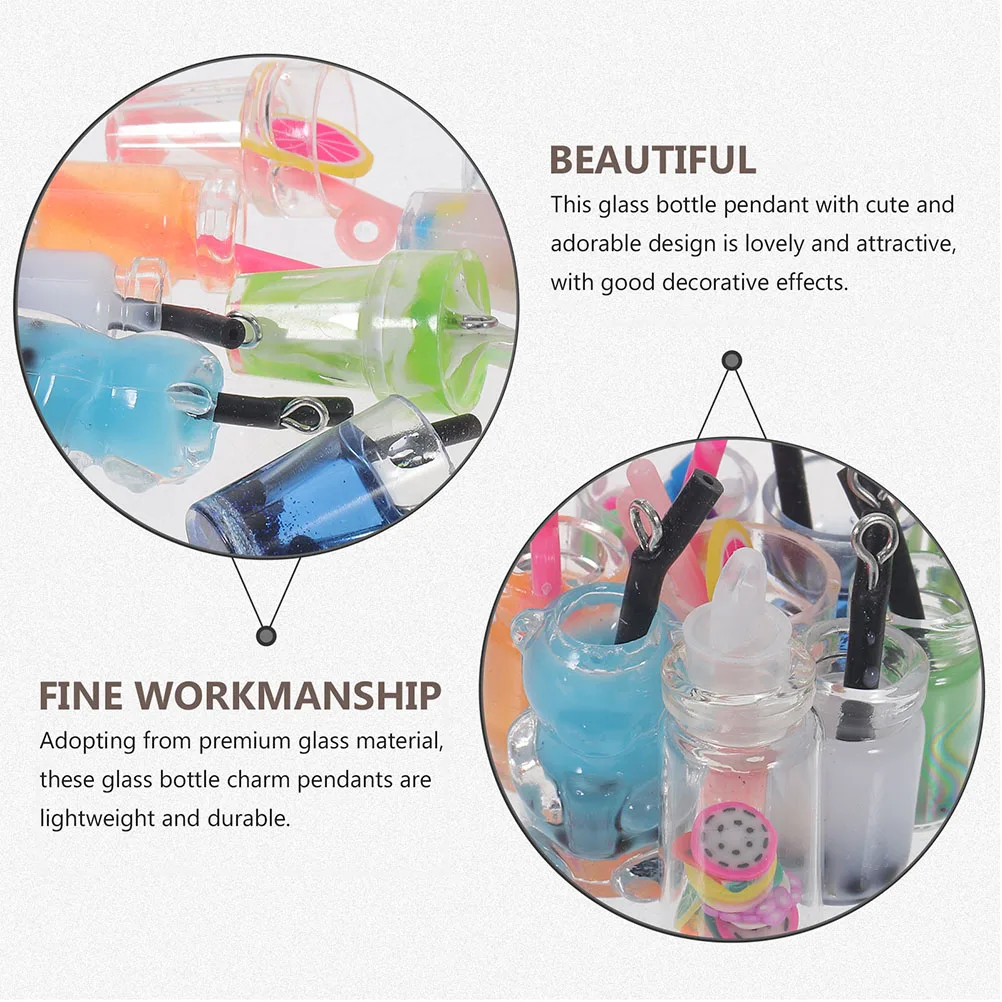 

20pcs Charm Pendants Mini For Keychains Necklaces Earrings Diy Jewelry Making Crafts Glass Bottle Pendant Small Charms Bulk