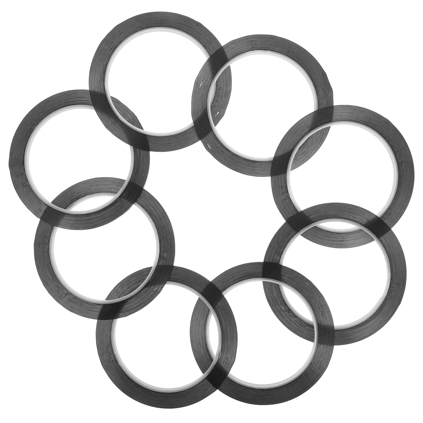 

8 Pcs Black Tape Whiteboard Marking Chart Graphic Self Adhesive Drafting Line PET Material Easy Removal Craft Art Indoor Outdoor
