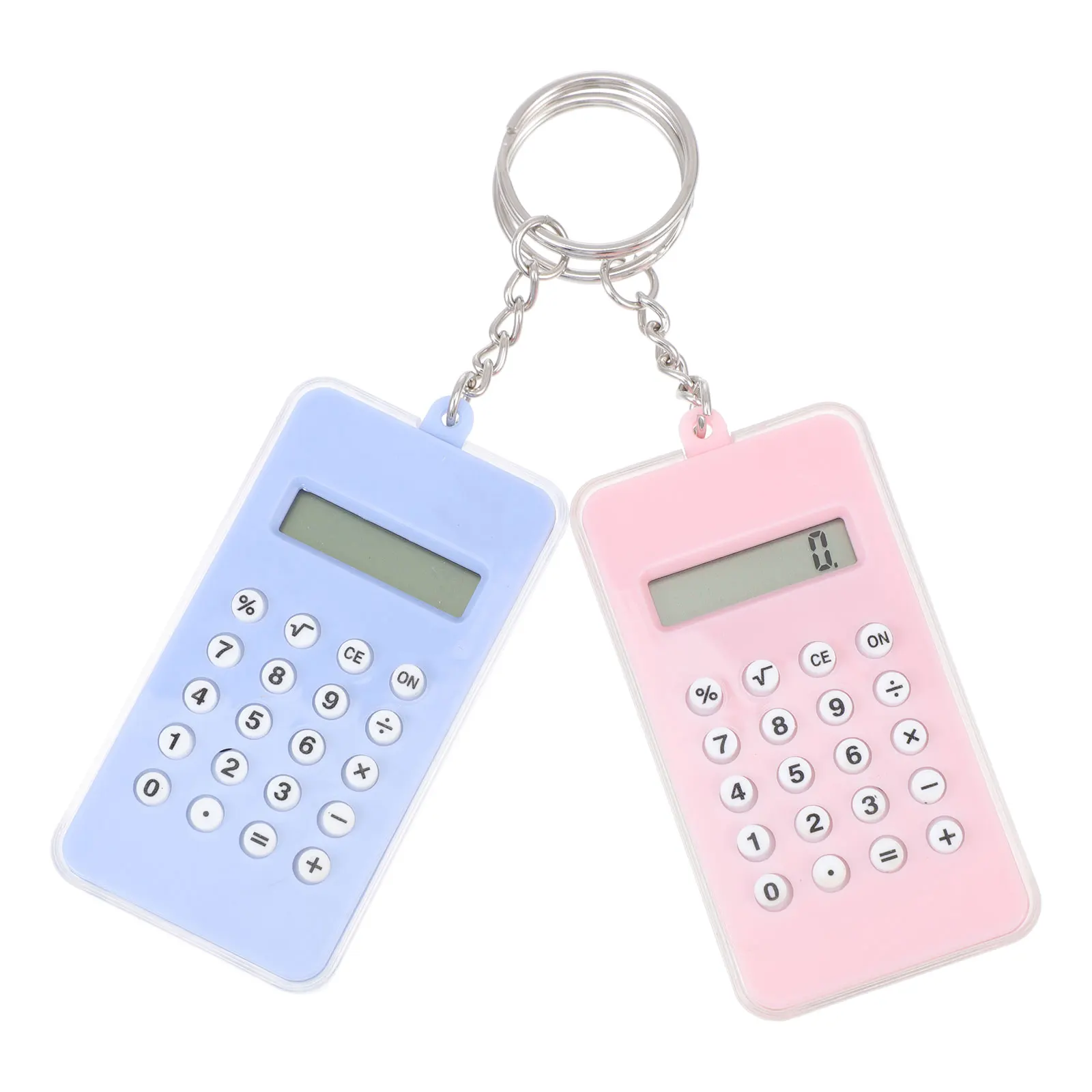 

2pcs Calculator Pendant Key Chain School Office Gift Practical Calculator Bag Decor