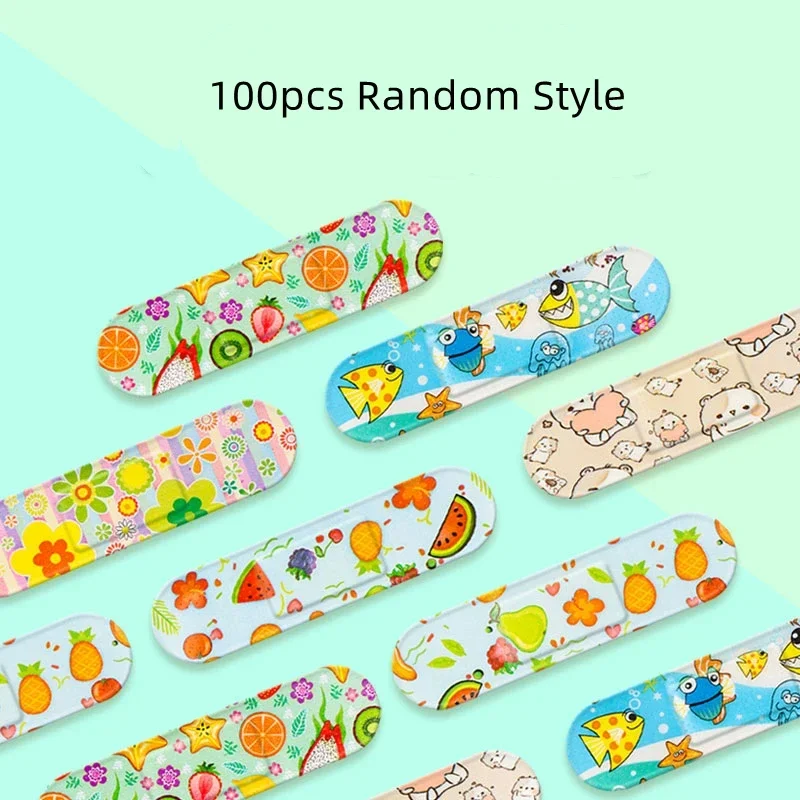 100pcs Cute Kawaii Wound Curitas Self Adhesive Bandage Breathable Water Resistant Bandages Bandaids Plasters for Kids