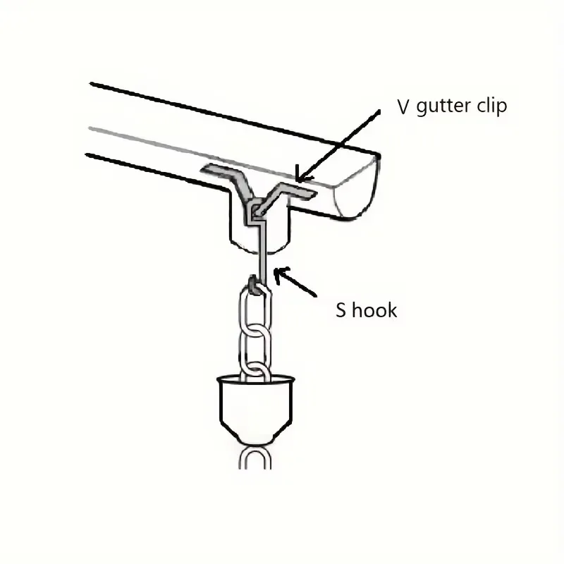 Standard Rain Chain Hook Installer Kit for Gutter Downspout Metal Garden Decor Accessory for Outdoor Yard Lawn