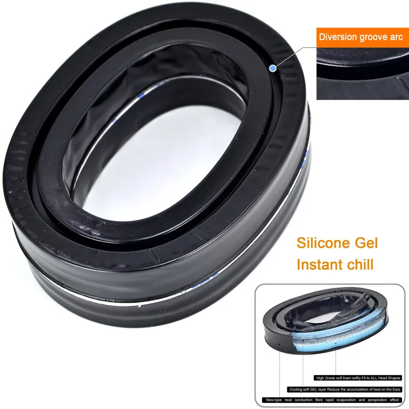 Almohadillas aislantes de ruido de silicona de alta calidad para auriculares, almohadillas suaves para auriculares con hebilla, 3M