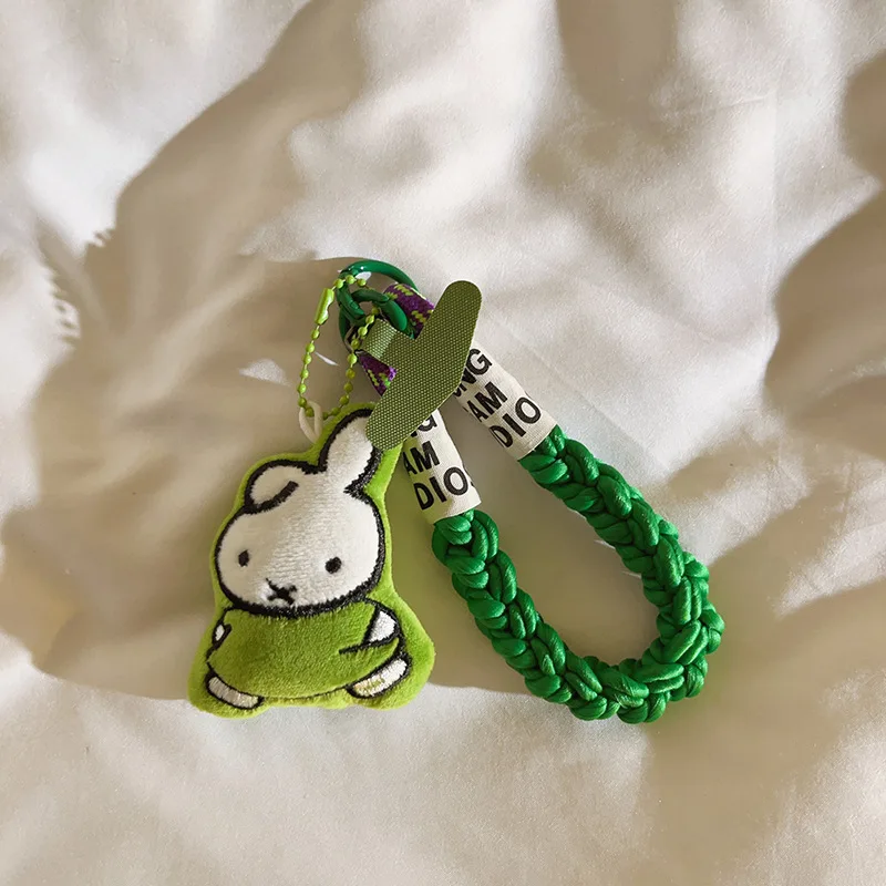 Милый желтый фон Miffy, белый кулон, брелок с мультяшной фигуркой, подвеска на рюкзак