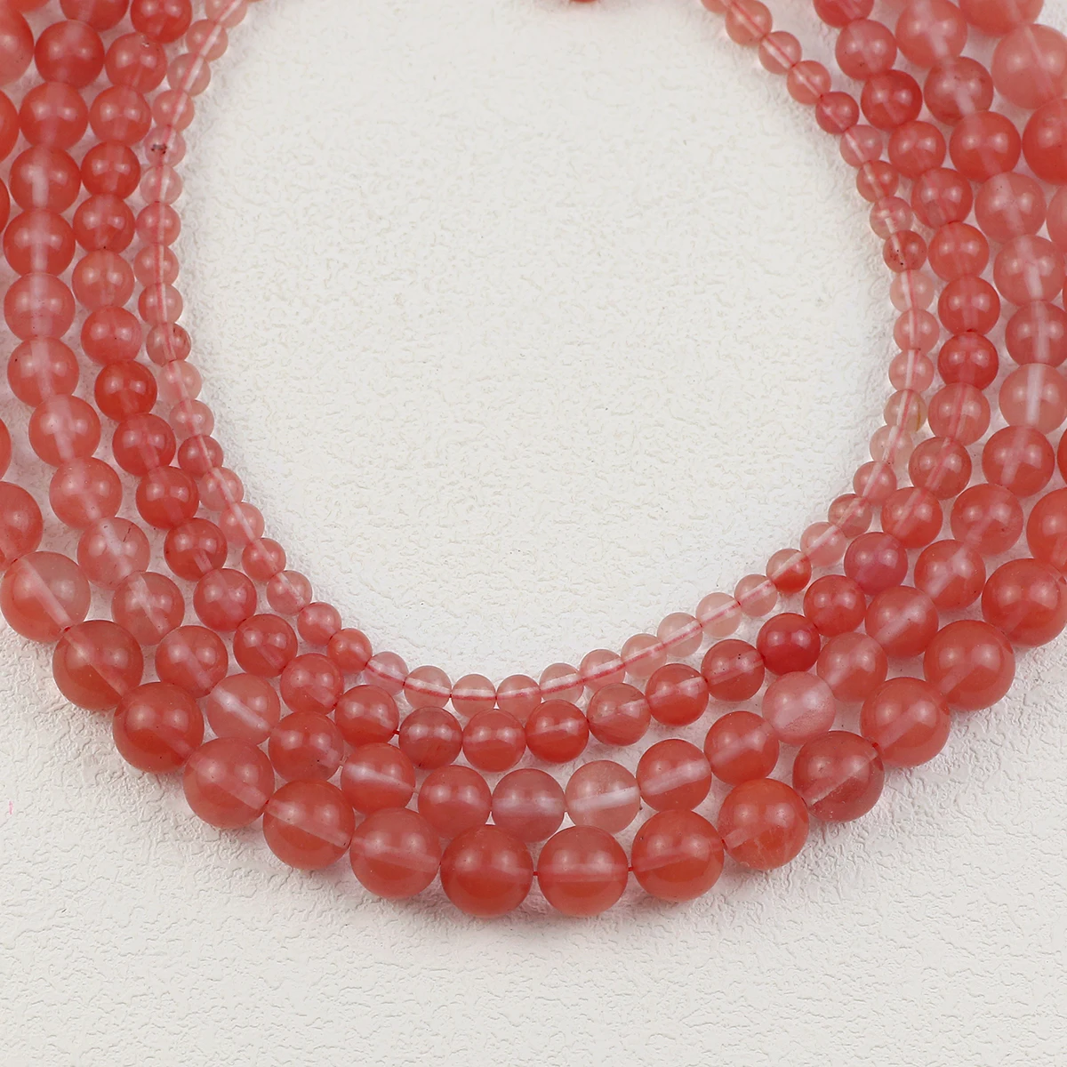 Natural Stone Watermelon Red Crystal Quartz Round Loose Beads 15’‘Strand 6 8 10 12mm For Jewelry Making DIY Bracelets Necklaces