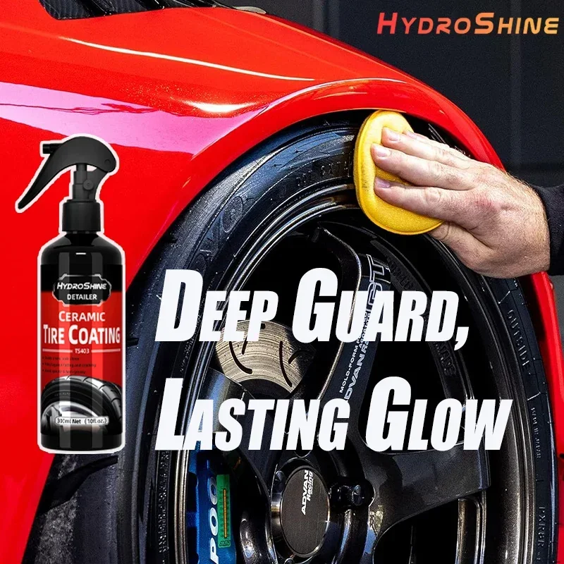 Hydroshine Ceramic Tire Coating Shine Spray Tyre Gloss Plastic Rubber Wheel Restorer Black Spray Liquid Refurbishing Agent image 6