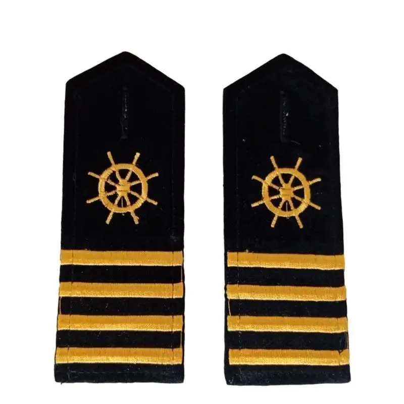652F Captain Stripes Epaulettes สำหรับชุดรักษาความปลอดภัยเครื่องแต่งกายง่าย ๆ แนบ