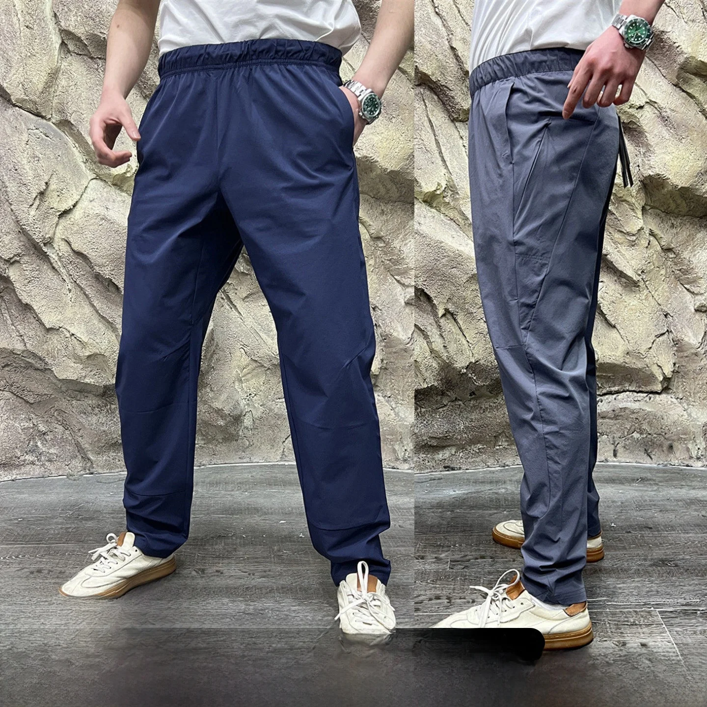 

Outdoor Men's Casual Pants Qui Dry Breathable Cool Feeling Technology Function Straight Leg Pants Polyester Spandex Blend