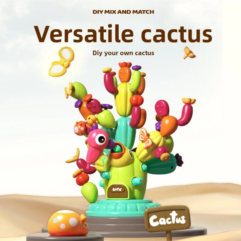 

Children's DIY Cactus Building Block Toy Early Learning Educational Toy Develops Toddlers' Grasping and Logical Thinking Skills