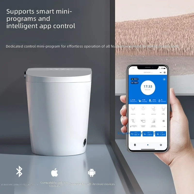 Smart Toilet, Pink, All-in-1 Automatic, No Water Pressure Limit, Siphonic Flushing, Home Hotel Use, Intelligent Bathroom Fixture view 5