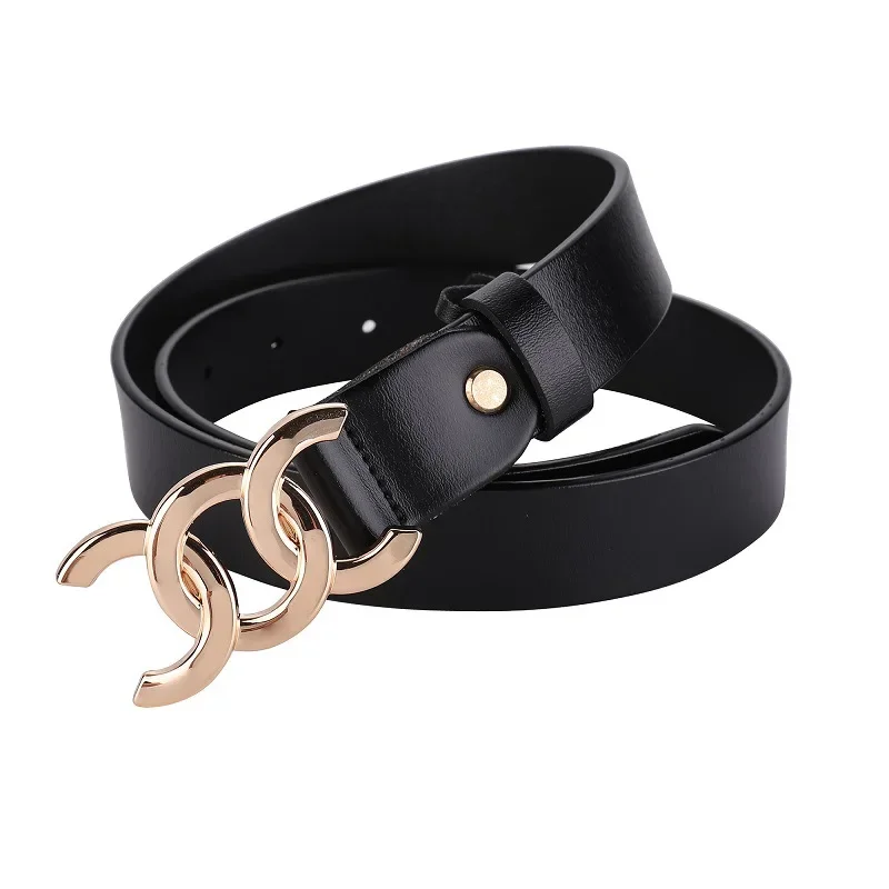 2024 Fashion Women Belt for Jeans Dress Cinch Waist Belt for Ladies Real Leather with Gold/Silver Buckle Famous Brand Belt Women