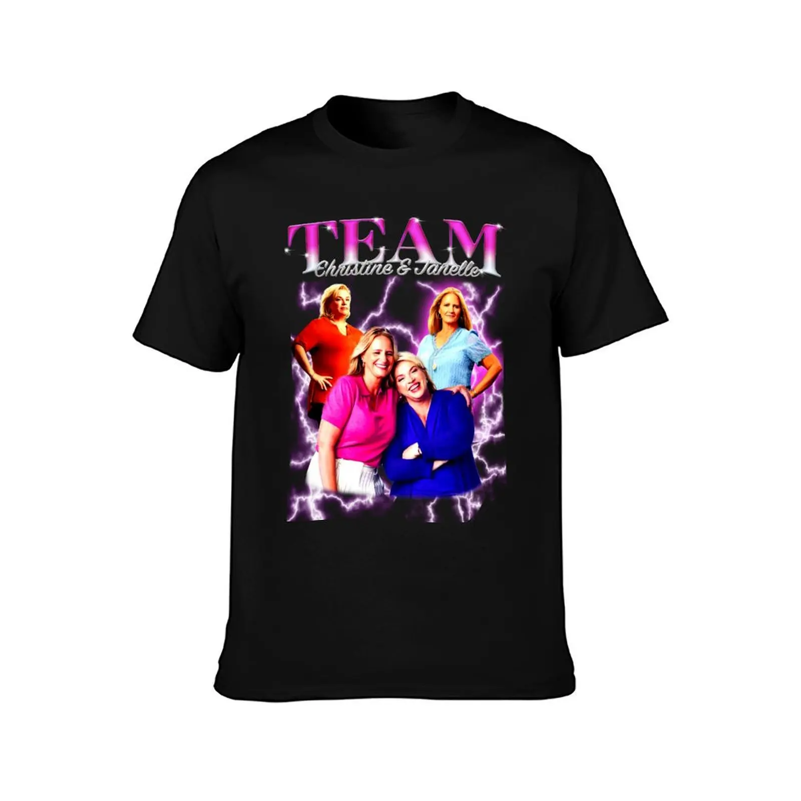 Team Christine and Janelle Sister Wives Bootleg Design (Pink) T-Shirt t shirt man plain T-Shirt