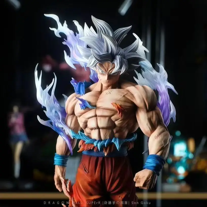 Dragon Ball Super Ultra Instinct Son Goku Figure 21cm 1/8 Scale GK Statue Battle Damage Goku With Special Effects Base Anime Fig view 5