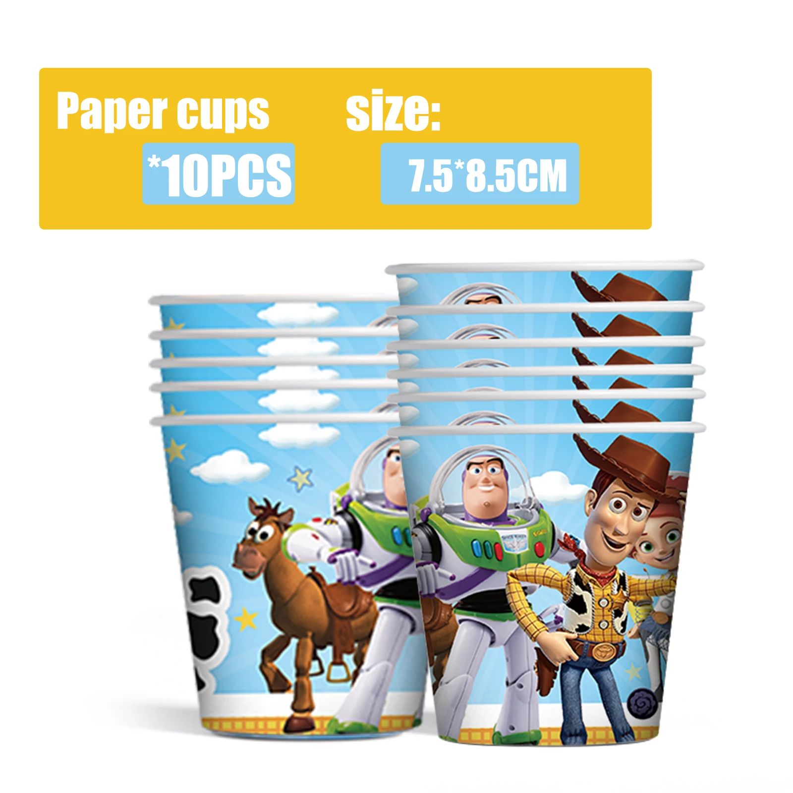 Cartoon Toy Story Birthday Party Decorations Buzz Disposable Tableware Cups Plates Woody Theme Tablecloth Baby Shower Supplies