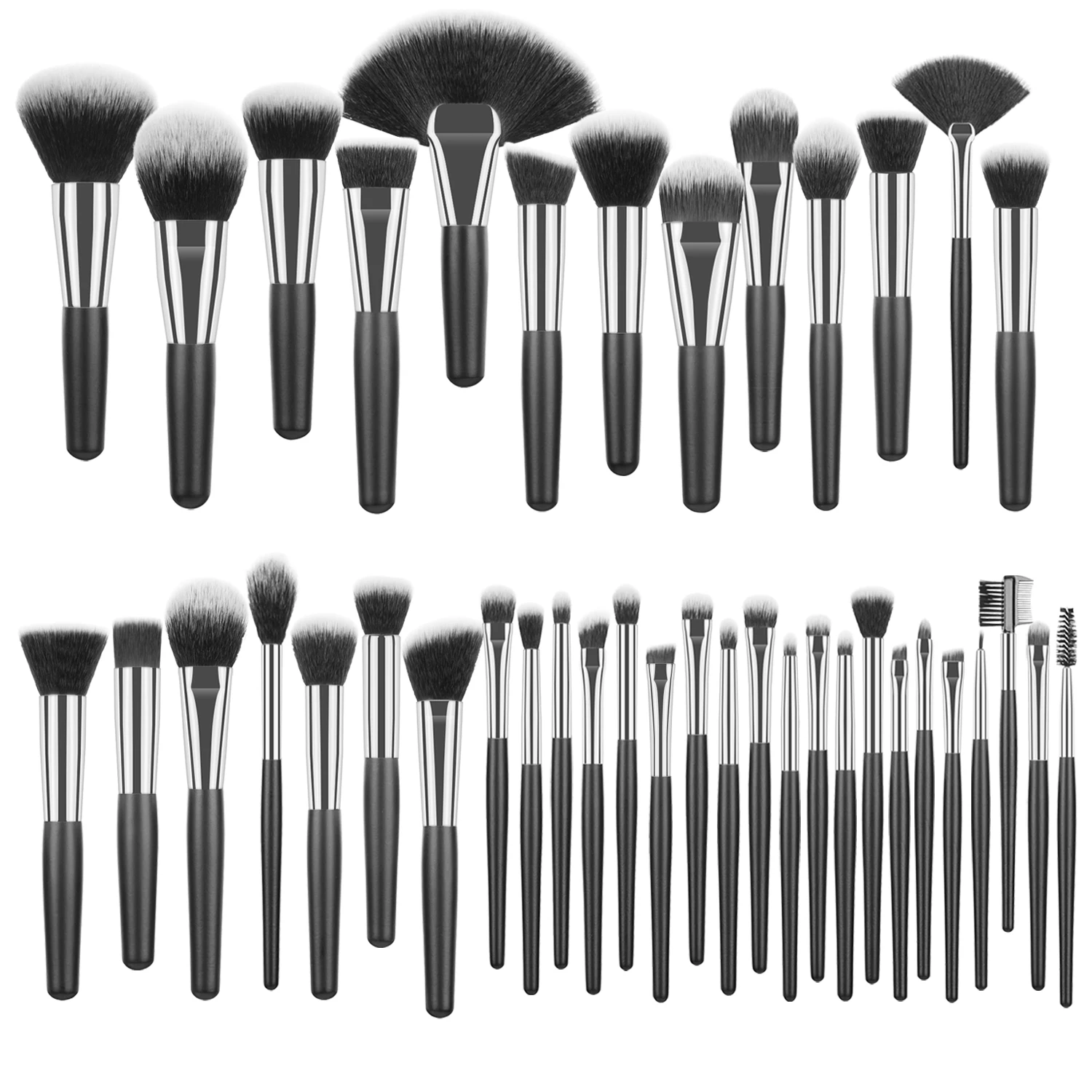 40 pcs makeup brushes without zipper bag/with zipper bag, classic, versatile and moisture-proof, a must-have for travel