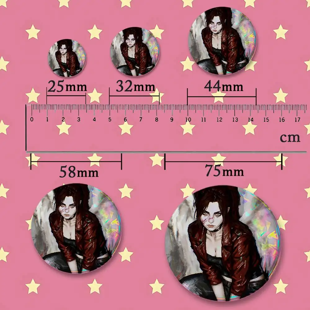R-Resident E-Evil Claire Redfield Badges 25 32 44 58 75 mm Round Customizable Wholesale Fan goods Self-made fan freebies