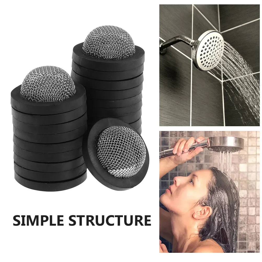 30 pezzi rondelle del filtro del tubo flessibile in acciaio inossidabile guarnizioni in gomma ispessita O-ring prevenzione delle perdite tubo da giardino soffione doccia lavaggio