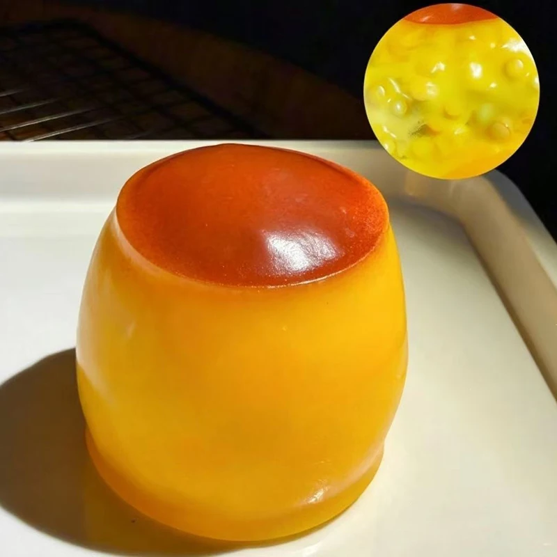 Caramel Pudding Crunchy Moldable Stress Ball Fidget Toy Crispy Squishy Squeeze Toy Round Blocks Filled ASMR Anti Stress Gift Toy
