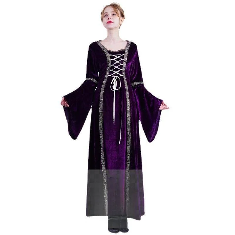 

Retro Purple Medieval Princess Costume Halloween Stage Performance National Costume Princess Outfit Ethnicity Women's Wear