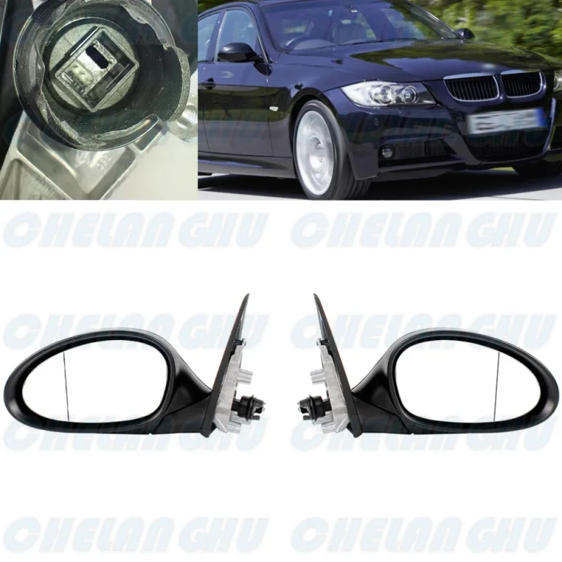 

For BMW E90 E91 318i 320i 325i 330i 335i 2005 2006 2007 2008 1 Pair 3 Pins Black Painted Memory Power Fold Mirror Assembly