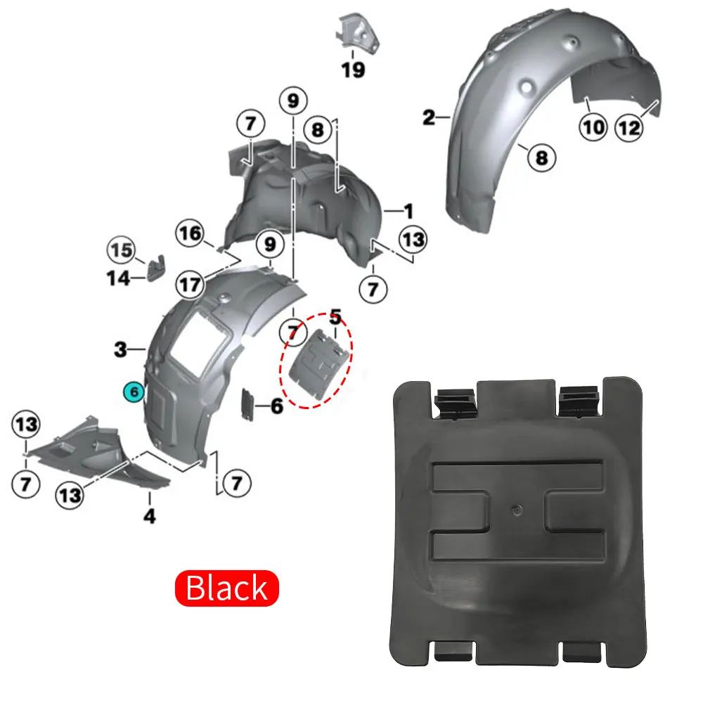 For BMW F20 F22 F30 F33 F34 F36 Front Wheel Mudguard Cover Inner Lining Headlight Bulb Cap For Bmw 1 2 3 4 Series 51717260397