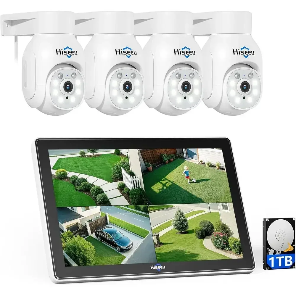Wireless Security Camera System, 5MP Outdoor Cameras with 10