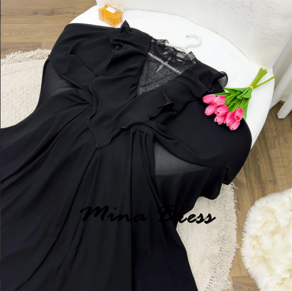 Mina Customized Ruffle Simple and Elegant Formal Dress Es Shawl Evening Dresses Woman Elegant Dresses for Women Wedding Party