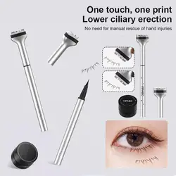 Waterproof Lower Eyelash Stamp Set com tinta, fácil de usar, Quick Dry Eye Liner, ponta portátil, 0.01mm, novo