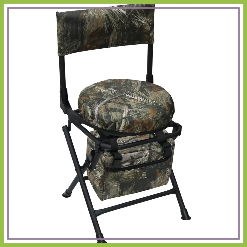 

360 Degree Swivel Hunting Chair for Ground Blinds, Folding Seat, Lightweight Portable Padded Cushion for Deer Dove Hunting Fishing Camping