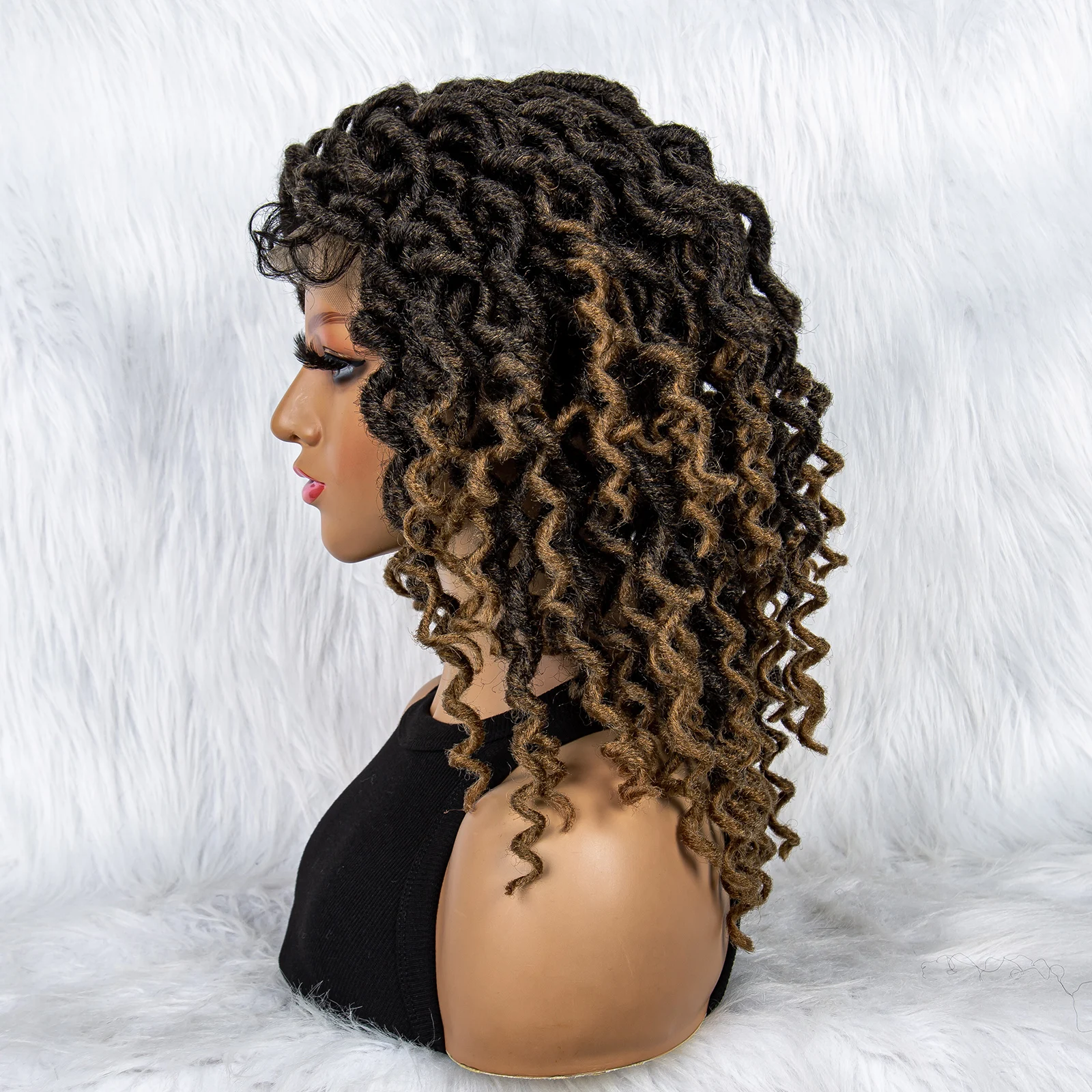 아기 머리카락과 크로 셰 뜨개질 땋은 가발 합성 Cornrow 상자 전체 레이스 가발 흑인 여성을위한 Knotless Boho Braiding 가발