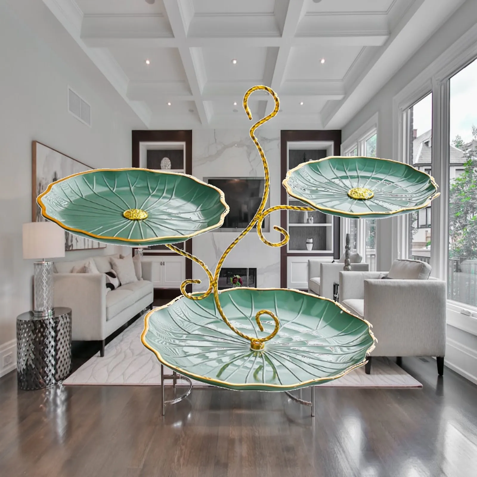 3 Tier Serving Tray Buffet Dessert Plate for Kitchen Wedding Living Room