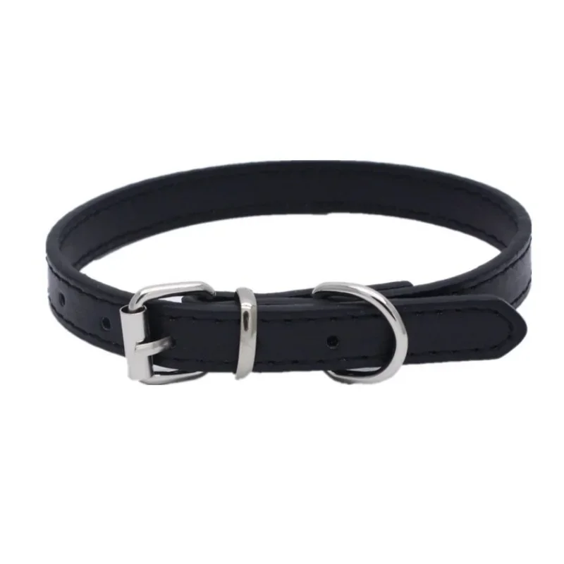 Alloy Buckle Leather Dog Collar Cat Collar Size Adjustable Pitbull Small Medium Dog Puppy Collar Dog Supplies Waterproof Leash