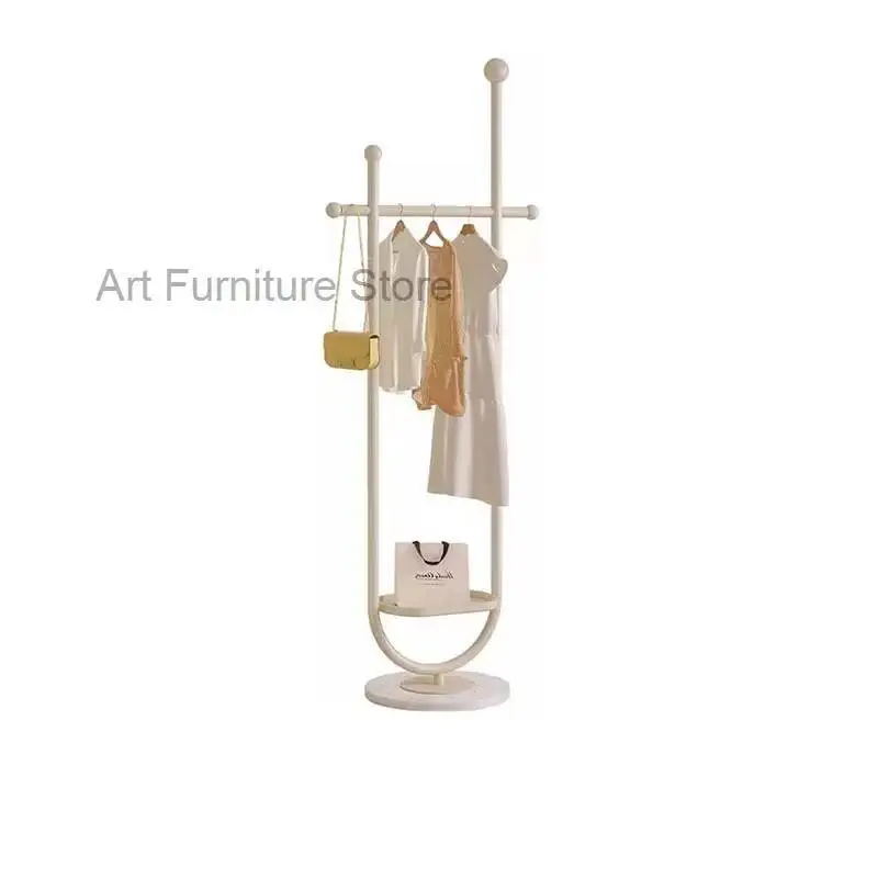 Balcony Boutique Indoor Garment Designer Clothes Rack Minimalist Clothes Hanger Floor White Percheros Para Ropa Home Furniture