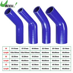 UXCELL 45 Degrees 51mm 57mm ID 19-22mm 25-45mm 28-32mm 38-45mm Car Silicone Hose Coolant Intercooler Hose 90x90mm 150x150mm Long