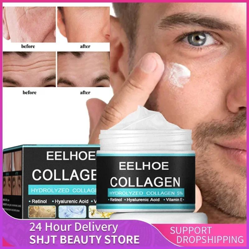 Collagen Creams For Men Anti Wrinkle Anti Aging Face Cream Firming Moisturizing Hyaluronic Acid Whitening Cream Facial Skin Care