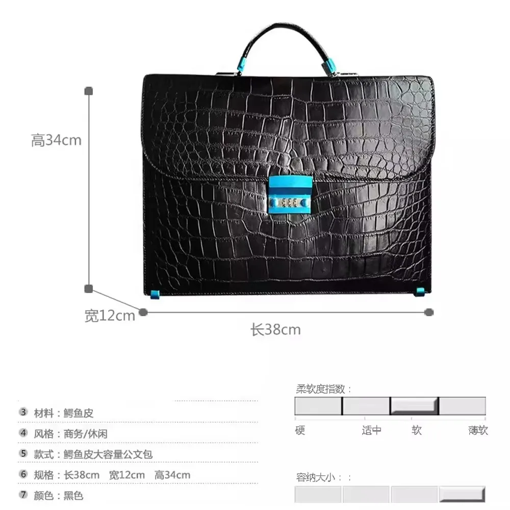 lukani new men handbag male crocodile bag business office bag handbag