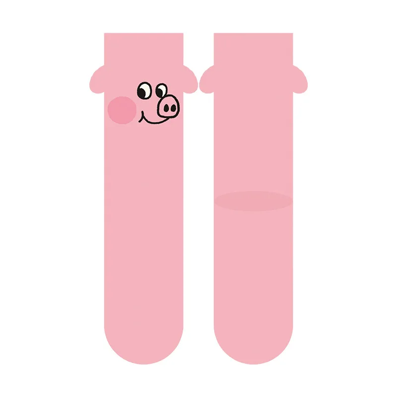 

3PS2025 New Summer Pink and Tender Little Pig Thin Women's Cotton Socks Anti slip Sports and Leisure Mid tube Sweat Socks