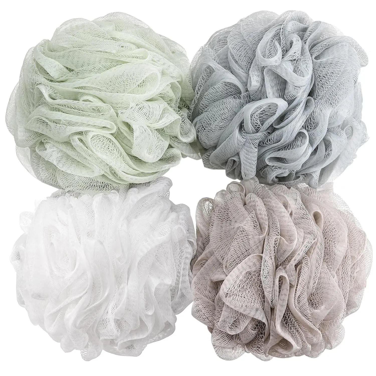 

Bath Sponge Shower Loofahs 60g Mesh Pouf Body Wash Puff - Pack of 4 with Hanging String