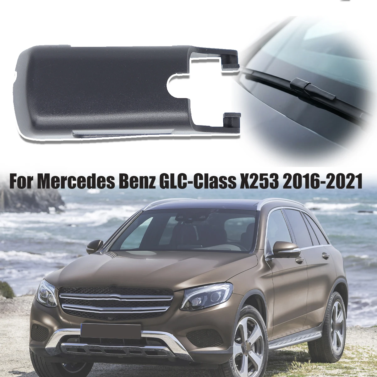 Car Front Window Windscreen Wipers Arm Cover Cap Rocker Clip Nut Spare Parts For Mercedes Benz GLC-Class X253 2016 2017-2021