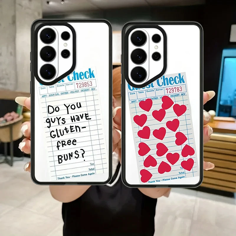 6051319 Love Restaurant Notes Acrylic Case for Samsung Galaxy S26 S25 S24 S23 Ultra S26U S24+ S25+ S26 Plus Protective Case