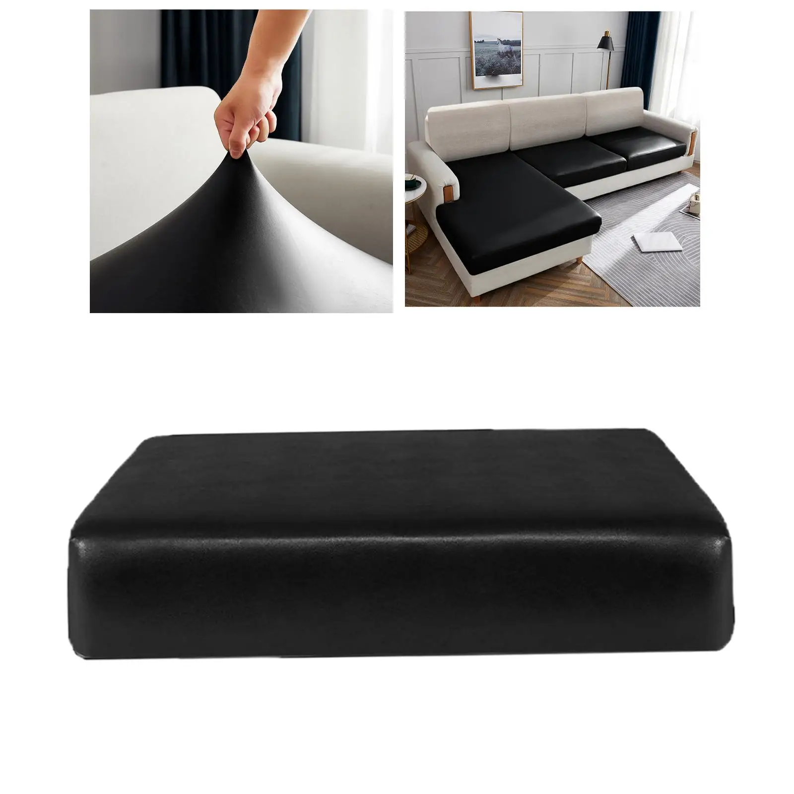 PU Leather Material Sofa Cushion Protective Cover Solid Color Separate