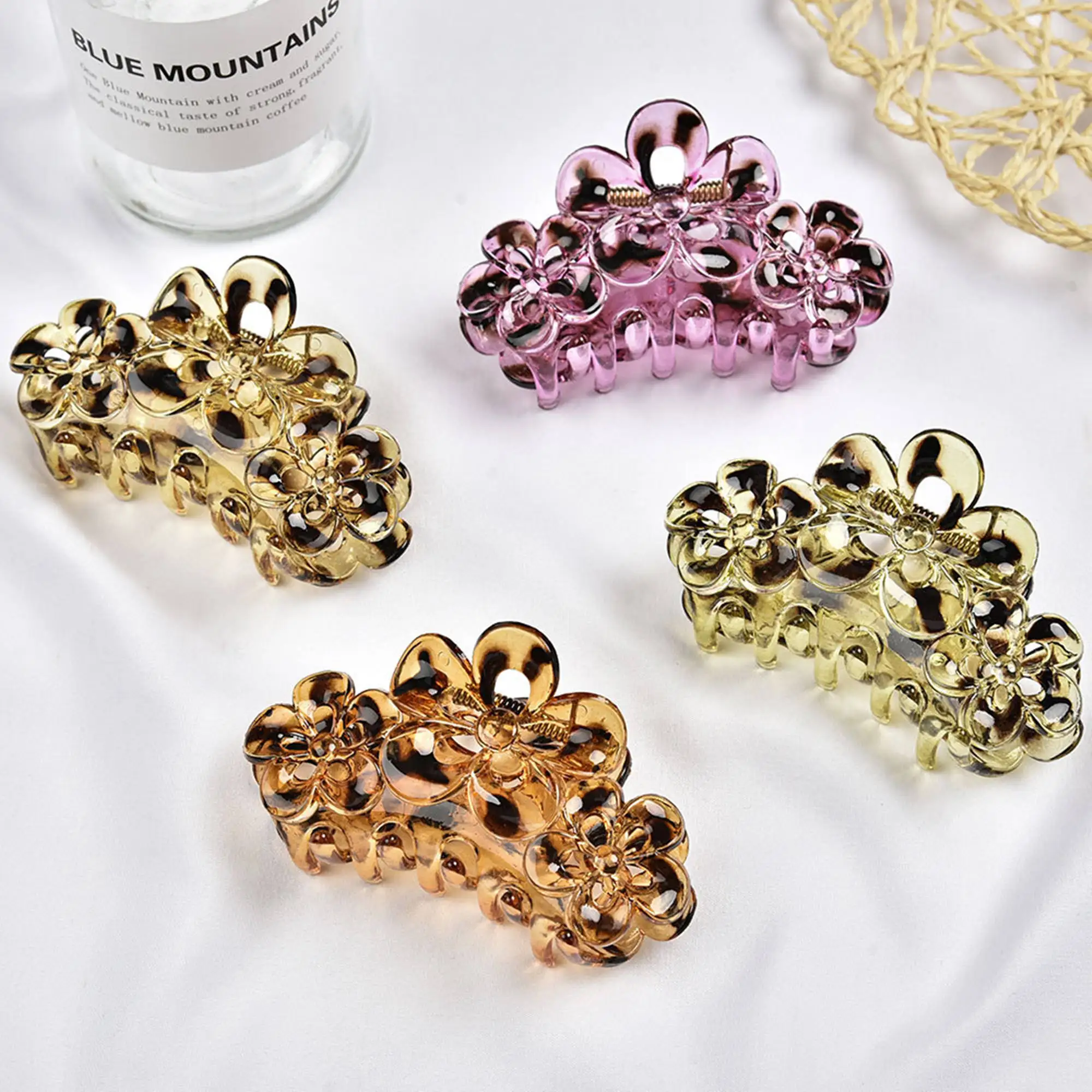 

2pcs/lot 9.2cm Beaded Amber Vintage Hair Grip New Translucent Top Clip Headpiece Diy Hair Accessories