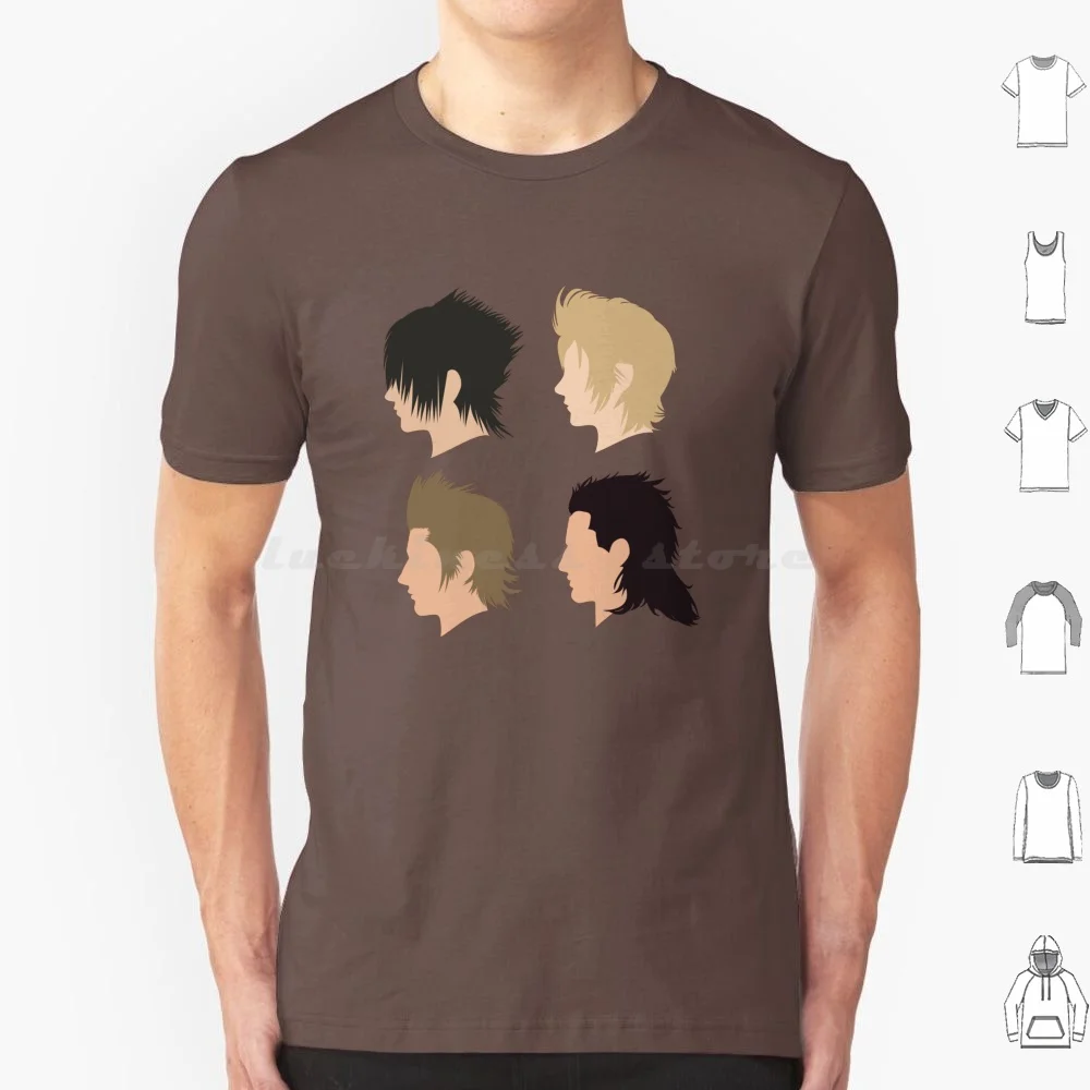 Chocobros minimalista bustos t camisa 6xl algodão legal t noctis prompto ignis gladiolus gladio iggy baile noct ffxv final