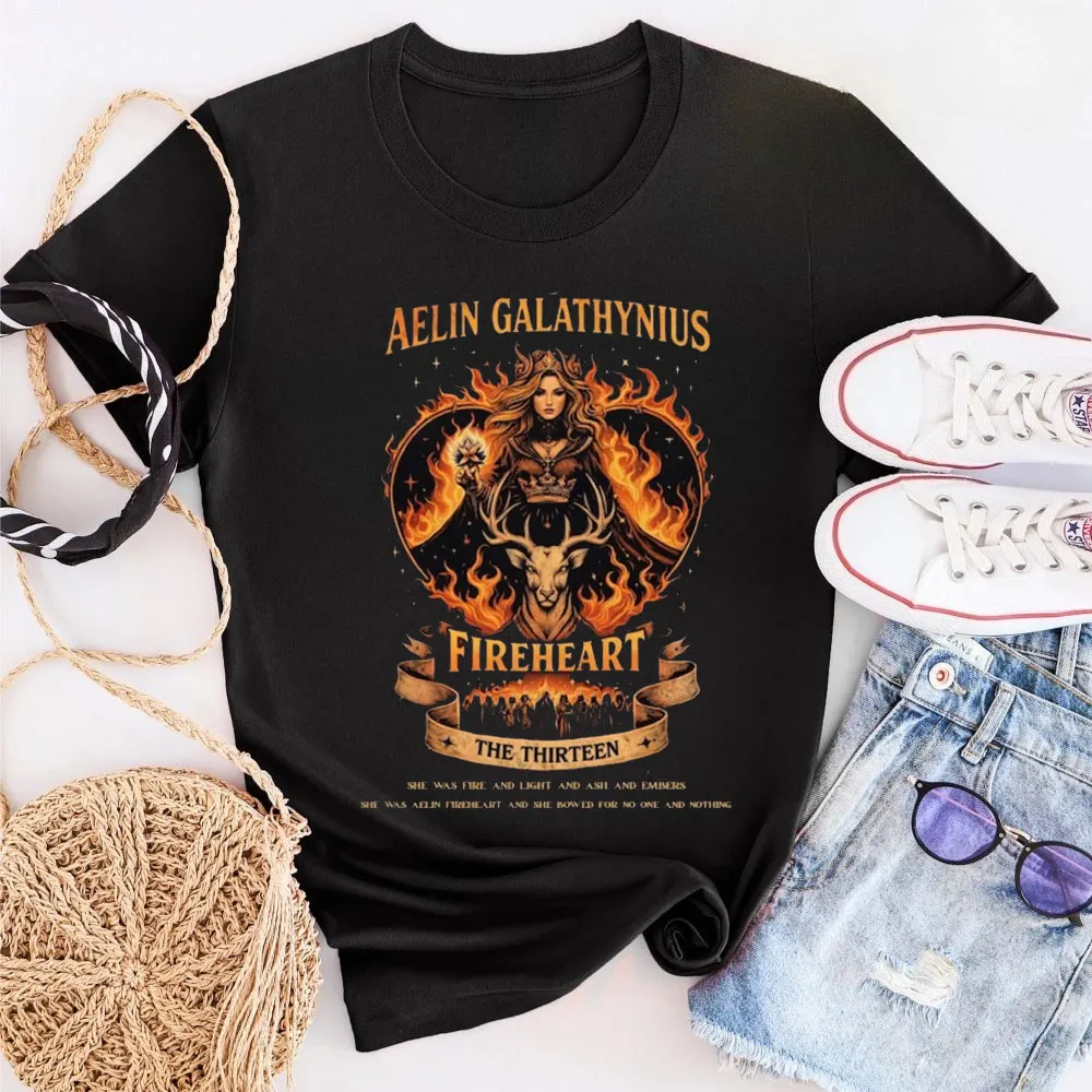 Throne of Glass Fan T Shirt Women Fireheart Aelin Crewneck Aelin Galathynius Clothes Kingsflame The Thirteen Clothes