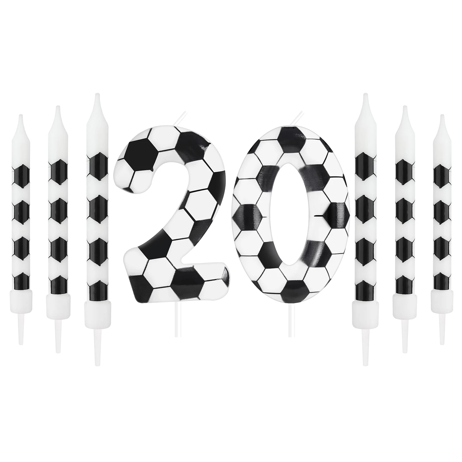 7 Stück Geburtstagskerzen, Fußball-Sport-Thema, Partydekoration, Geburtstagskuchenkerzen für Jungen, Mädchen, Kinder, Partyzubehör – Detail 27
