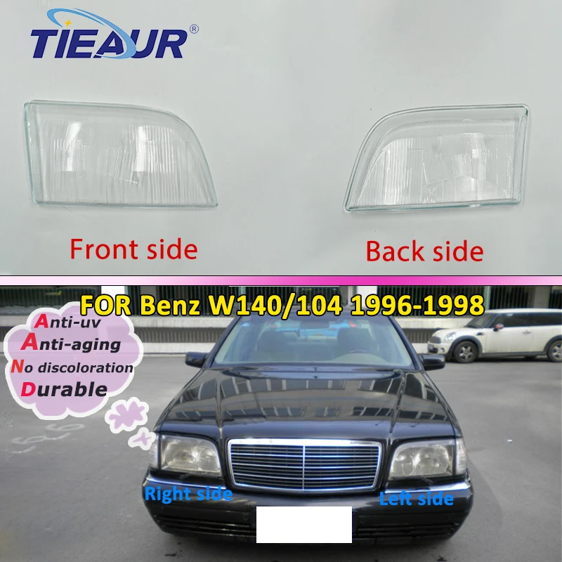 Car Transparent Lampshade Lamp Headlight Cover Lens Glass Shell Masks Headlamp For Mercedes-Benz W140 104 1996 1997 1998