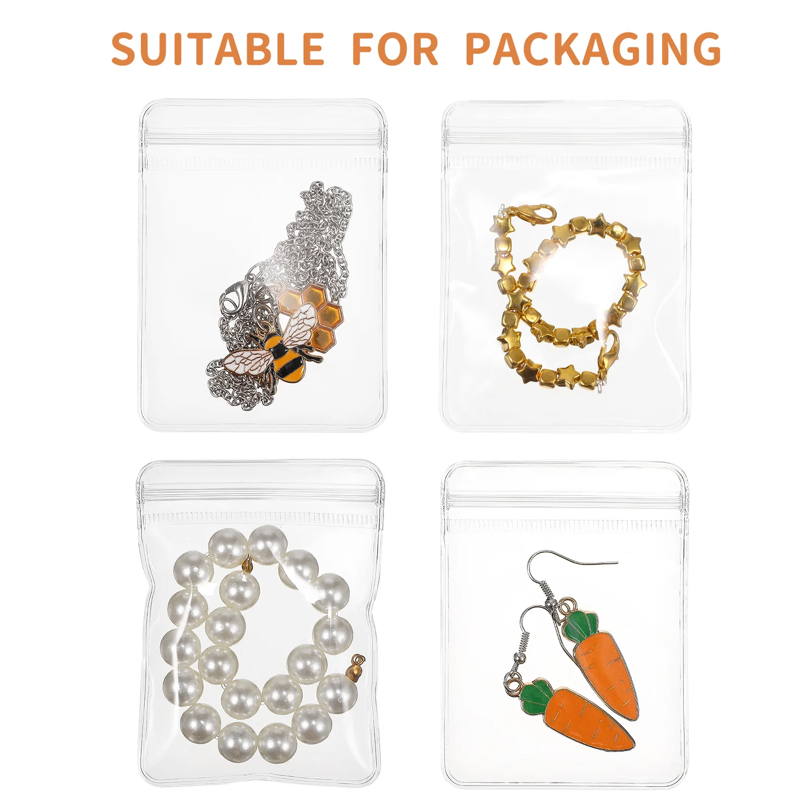 Travel Jewelry Organizer Anti Tarnish Storage Packaging Pouches Clear Bags Earrings Zipper