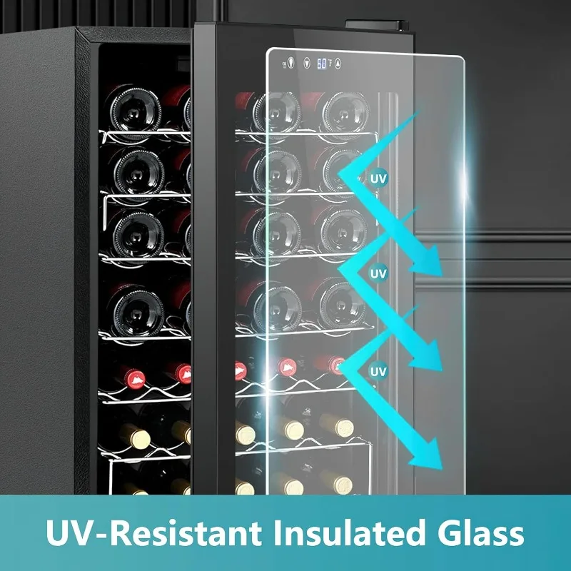 for Red, White and Champagne 45 Bottle Wine Cooler Refrigerator, Small Built-in Wine Fridge