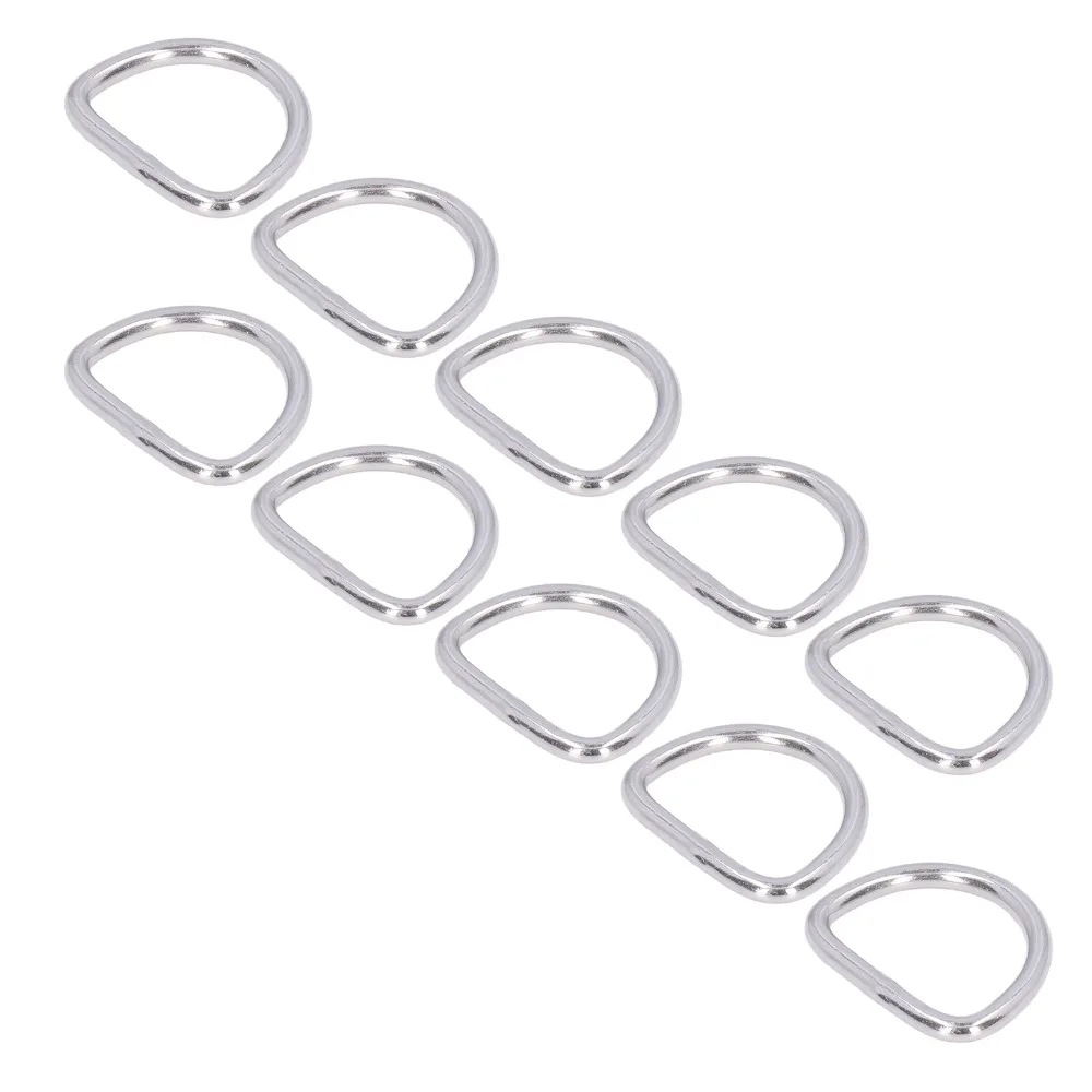 

10 Pcs Durable 304 Stainless Steel D Ring Smooth Welding Heavy Duty Welded D Ring Solid Metal Solid Metal Rings Hardware
