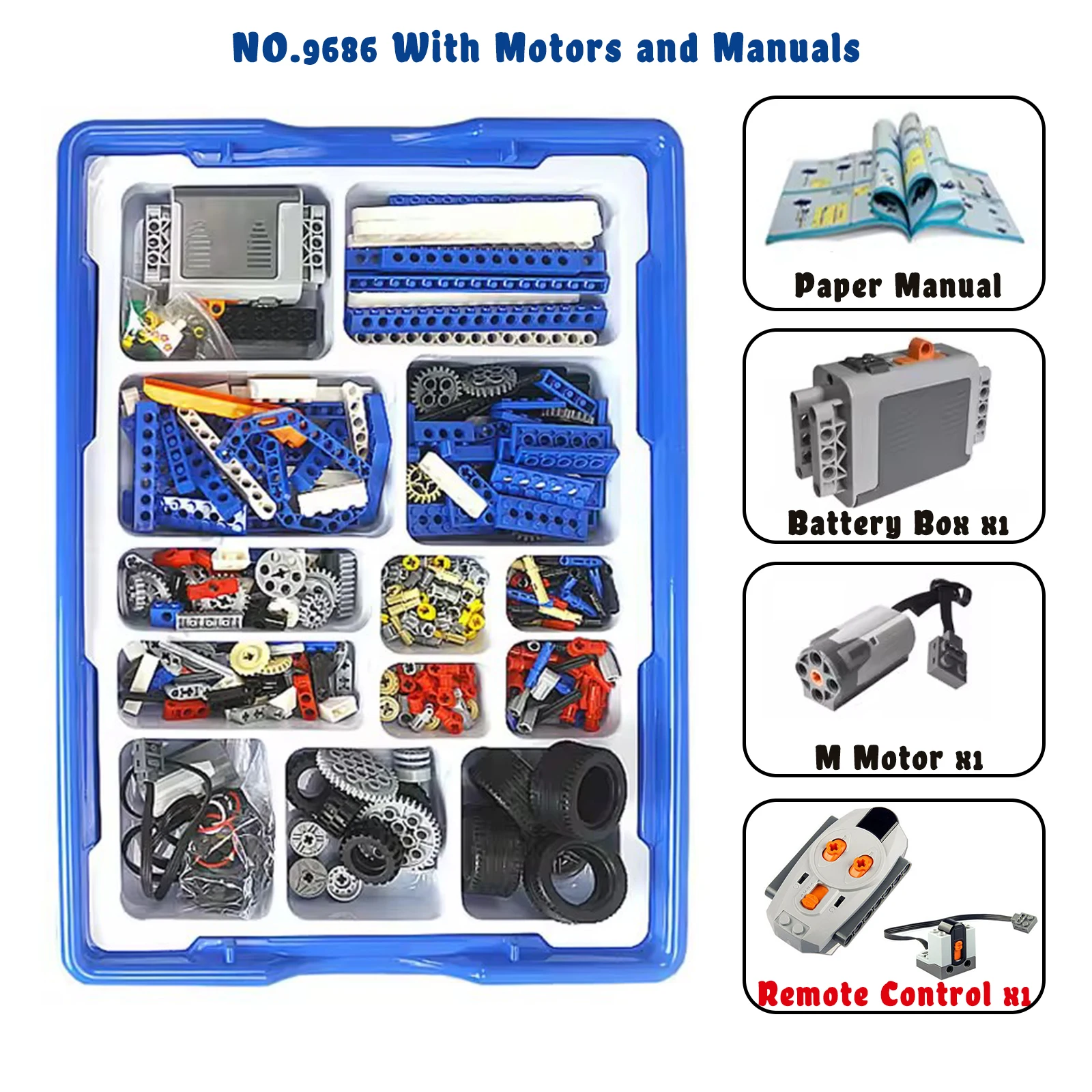 9686 multi MOC Parts DIY Engineering Construction Kit Educational school students Learning Building Blocks power function Set