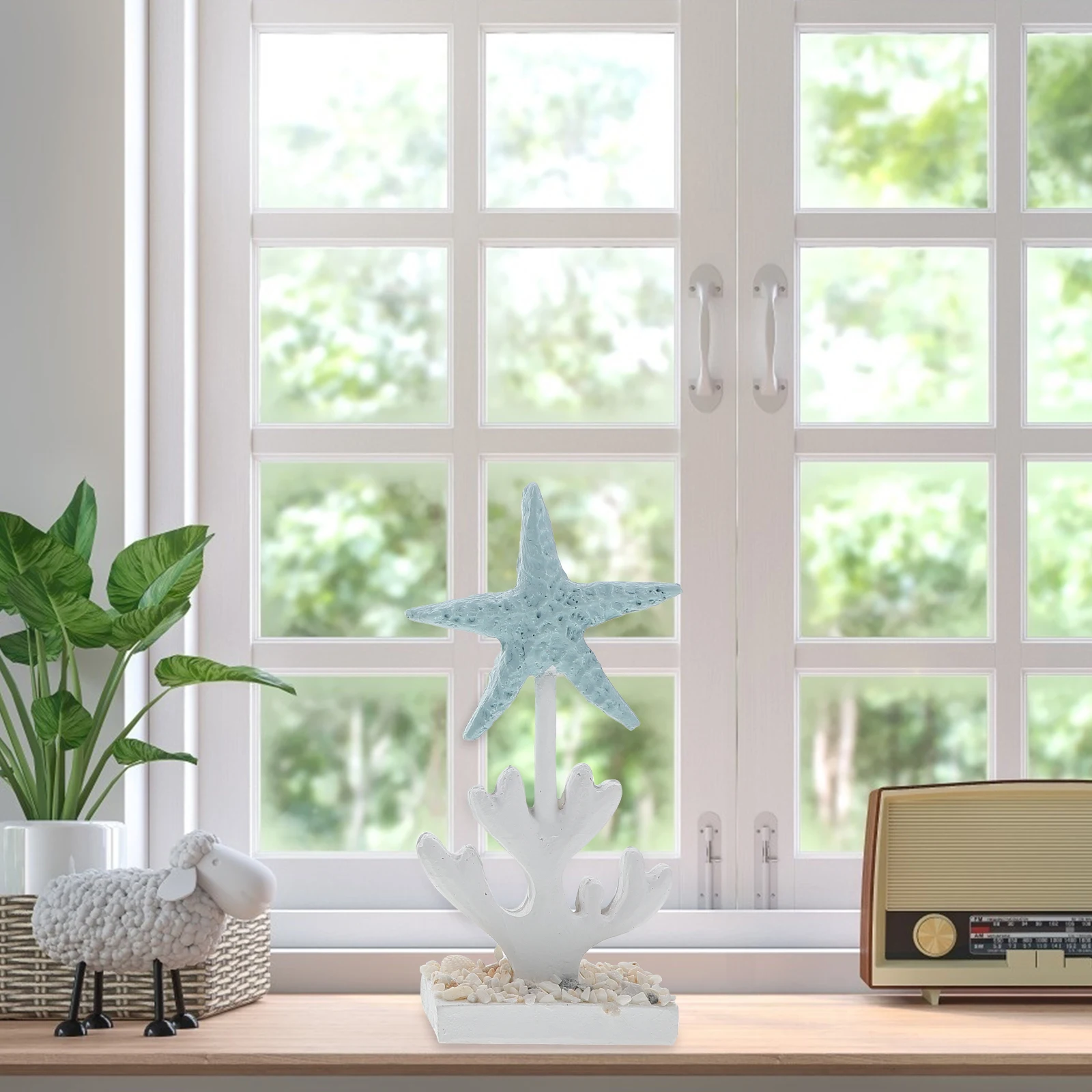 

3Pcs Mediterranean Style Resin Craft Desktop Decor Marine Life Ornaments Sea Shell Adornments Home Scene Ornament